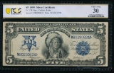 1899 $5 Chief Silver Certificate PCGS 30