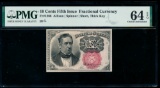 10 Cent Fifth Issue Fractional PMG 64EPQ