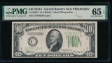 1934A $10 Philadelphia FRN PMG 65EPQ