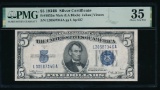 1934B $5 Silver Certificate PMG 35