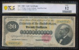 1882 $20 Gold Certificate PCGS 12