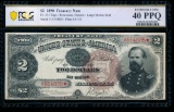 1890 $2 Treasury Note PCGS 40PPQ