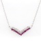 Plated Rhodium 0.73ctw Ruby and Diamond Pendant with Chain