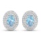14KT White Gold 0.7ctw Aquamarine and Diamond Earrings