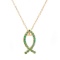 Plated 18KT Yellow Gold 1.02ctw Green Agate Pendant with Chain