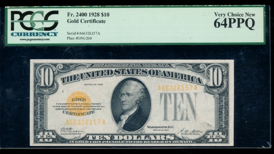 1928 $10 Gold Certificate PCGS 64PPQ