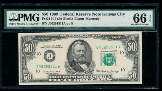 1969 $50 Kansas City FRN PMG 66EPQ