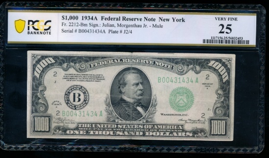 1934A $1000 New York FRN PCGS 25