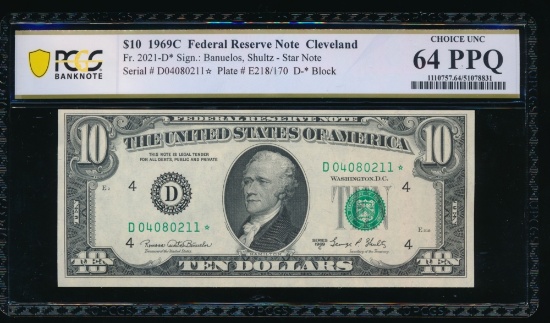 1969C $10 STAR Cleveland FRN PCGS 64PPQ