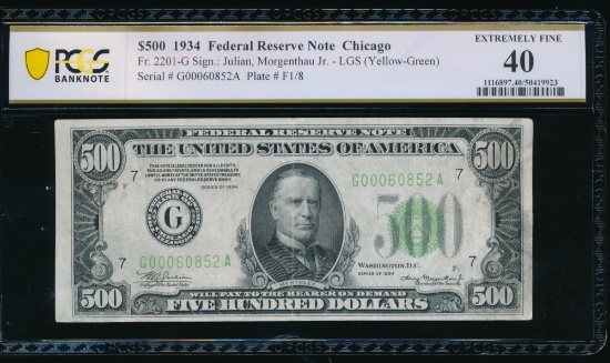 1934 $500 Chicago FRN PCGS 40