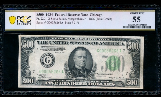 1934 $500 Chicago FRN PCGS 55