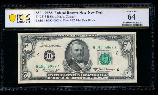 1969A $50 New York FRN PCGS 64