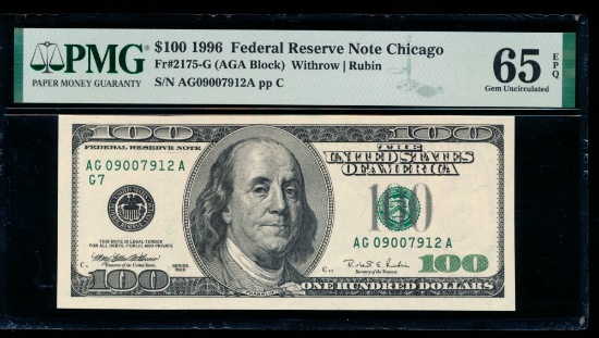 1996 $100 Chicago FRN PMG 65EPQ