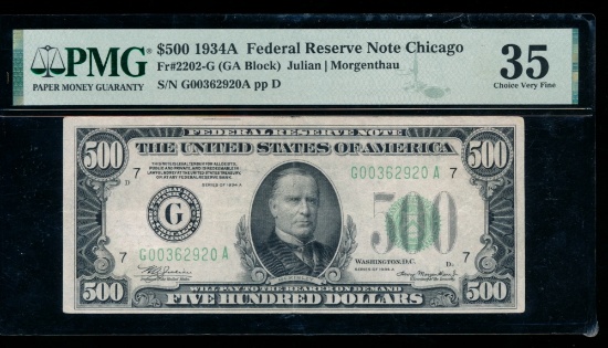 1934A $500 Chicago FRN PMG 35