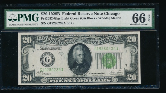 1928B $20 Chicago FRN PMG 66EPQ