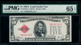 1928A $5 Legal Tender Note PMG 65EPQ