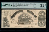 1861 $20 CT-18 Confederate PMG 35EPQ
