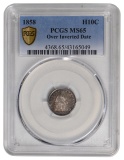 1858 Seated Liberty Half Dime PCGS MS65