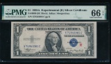 1935A $1 Experimental R Silver Certificate PMG 66EPQ
