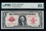 1923 $1 Legal Tender Note PMG 63EPQ