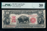 1901 $10 Bison Legal Tender Note PMG 30