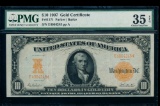 1907 $10 Gold Certificate PMG 35EPQ