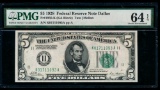 1928 $5 Dallas FRN PMG 64EPQ