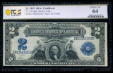 1899 $2 Mini Porthole Silver Certificate PCGS 64