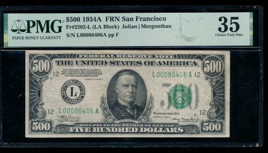 1934A $500 San Francisco FRN PMG 35