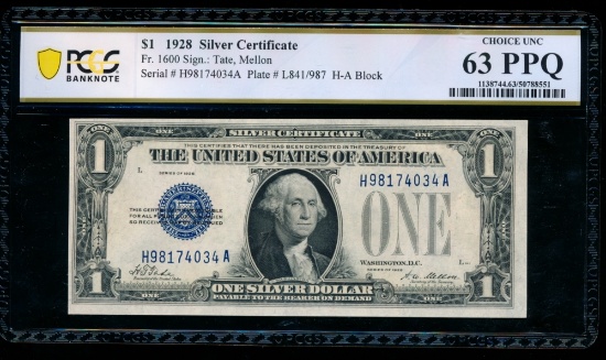1928 $1 Silver Certificate PCGS 63PPQ