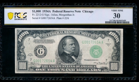 1934A $1000 Chicago FRN PCGS 30