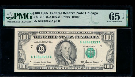 1985 $100 Chicago FRN PMG 65EPQ