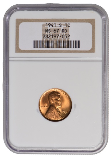 1941-S Lincoln Cent NGC MS67RD
