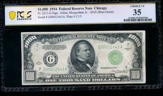 1934 $1000 Chicago FRN PCGS 35