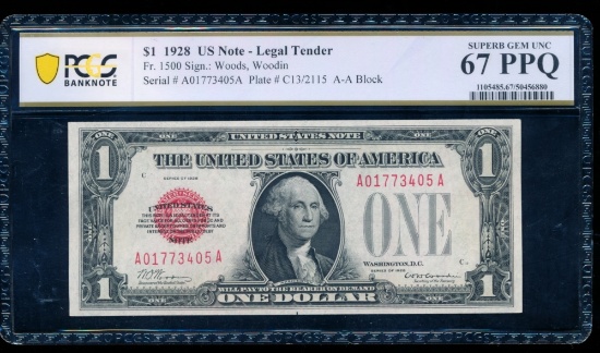 1928 $1 Legal Tender Note PCGS 67PPQ