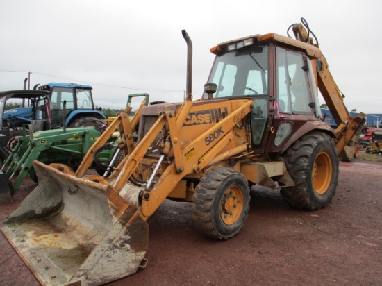 1990 CASE 580K TLB WITH CAB, 4WD, EHOE,
