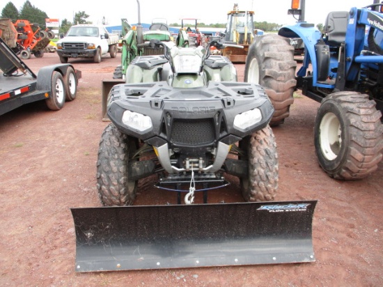 2009 POLARIS SPORTSMAN ATV WITH PLOW