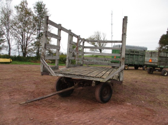 WOOD SIDED WAGON ON RUNNING GEAR,
