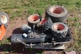 Pallet Of (6) Tires & Rims & Grasscatcher Parts Off Of Kubota BX1500