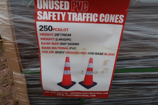 Unused 2024 Qty of 250 Safety Highway Cones