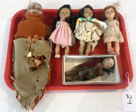 FIVE EARLY DOLLS