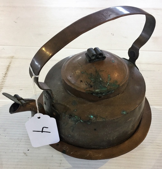 COPPER TEA POT WITH GOOSE NECK SPOUT