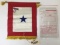 WORLD WAR I MILITARY ENVELOPES AND A FLAG/BANNER