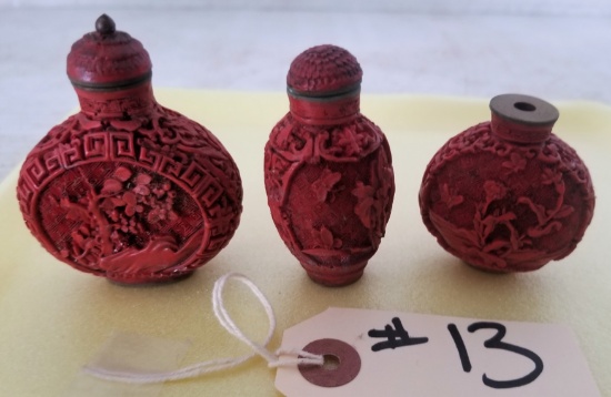 Three (3) Oriental Perfume Bottles