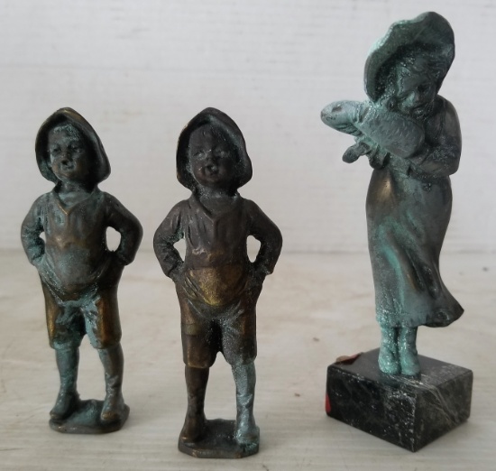 Three (3) Bronze Statues