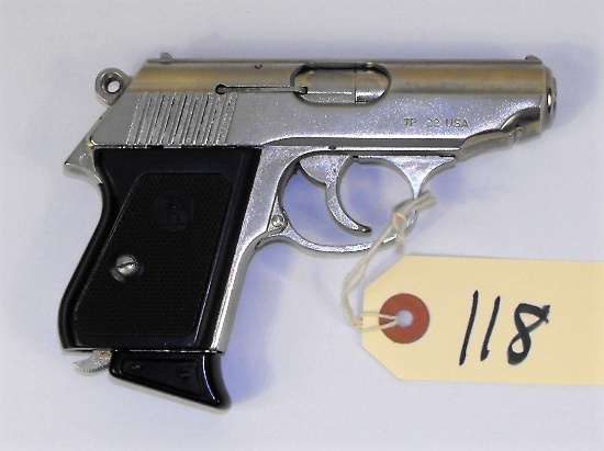 (R) IVER & JOHNSON TP 22 U.S.A. 22 LR DOUBLE ACTION PISTOL WITH HAMMER