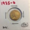1925D US $2 1/2 GOLD INDIAN, QUARTER EAGLE,