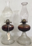 Two (2) Early Oil Lamps