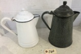 Two (2) Agate Coffee Pots