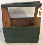 Primitive Green Painted Shoeshine Box